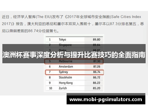 澳洲杯赛事深度分析与提升比赛技巧的全面指南